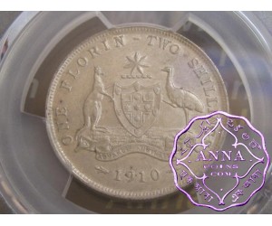 Australia 1910 Florin PCGS AU53